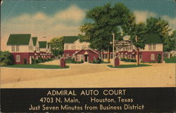 Admiral Auto Court Houston, TX Postcard Postcard Postcard