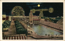 Pool in Steeplechase Coney Island, NY Postcard Postcard Postcard