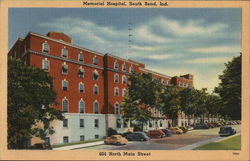 Memorial Hospital, South Bend, Ind. Postcard