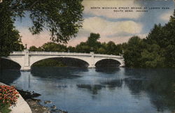 North Michigan Street Bridge at Leeper Park Postcard