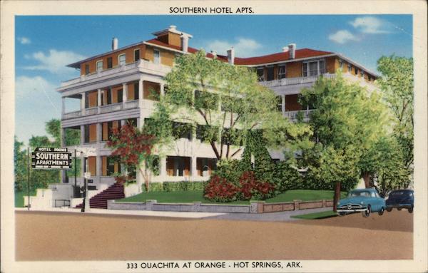 Southern Hotel Apartments Hot Springs, AR Postcard