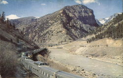 California Zephyrs Pass Through Glenwood Canyon Postcard