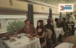 Amtrak Dining Car Trains, Railroad Postcard Postcard Postcard