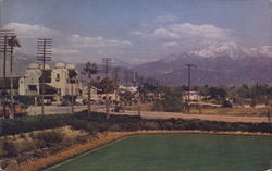 Santa Fe Depot , San Jacinto Mountains in background San Bernardino, CA Postcard Postcard Postcard