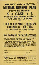 Mutual Benefit Health and Accident Association Omaha, NE Advertising Postcard Postcard Postcard