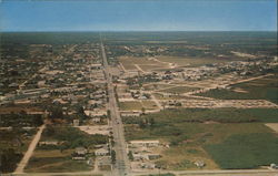 Aerial View of Homestead and the highway that leads to Key West, Fla. Florida Postcard Postcard Postcard