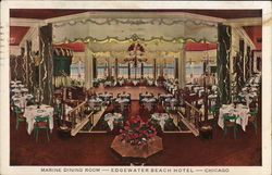 Marine Dining Room-Edgewater Beach Hotel-Chicago Postcard