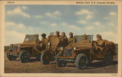 Bantam Cars, US Armored Division Postcard