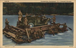 Transporting Equipment, U.S. Armored Division Military Postcard Postcard Postcard