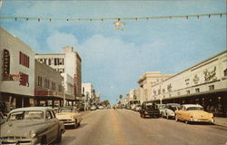 Cleveland Street - Business Section, Looking West Postcard