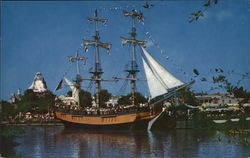 Frontierland - Sailing Ship " Columbia" Disney Postcard Postcard Postcard