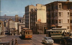 Cable Cars - Crossing at California and Powell Streets San Francisco, CA Postcard Postcard Postcard