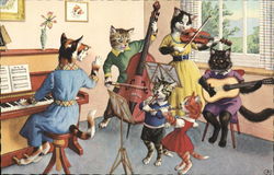 A "Band" of Cats... Postcard Postcard Postcard