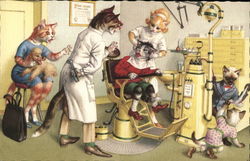 Cats at the Dentist Postcard