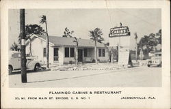 Flamingo Cabins & Restaurant Jacksonville, FL Postcard Postcard Postcard