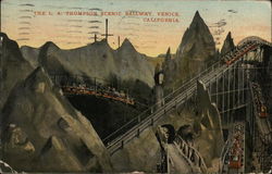 The L. A. Thompson Scenic Railway (Roller Coaster) Venice, CA Postcard Postcard Postcard