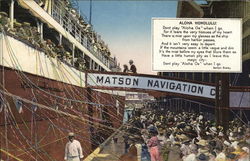 Aloha Honolulu Matson Navigation Co. Postcard