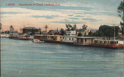 Houseboats in Canal Oakland, CA Postcard Postcard Postcard