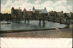 Foot Bridge over Wesley Lake, Asbury Park, & Ocean Grove, N.J. New Jersey Postcard Postcard Postcard