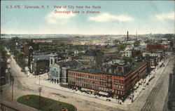 View of Syracuse From North, Onondaga Lake in Distance Postcard