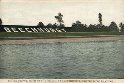 Shore Front with Sandy Beach at Beechhurst, Whitestone Landing Postcard