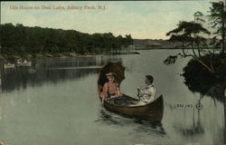 Idle Hours on Deal Lake, Asbury Park, N. J. Postcard