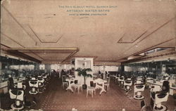 The New Albany Hotel Barber Shop Artesian Water Baths Postcard