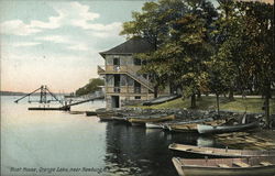 Boat House, Orange Lake Newburg, NY Postcard Postcard Postcard