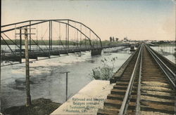 Railroad and Wagon Bridges over the Tuolumne River Modesto, CA Postcard Postcard Postcard