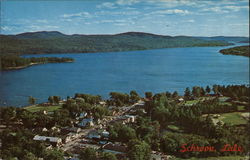 View of Lake and Village Postcard