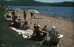 Schroon Lake Beach Postcard