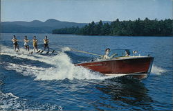 Water Skiing on Lake George Postcard