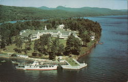 Sagamore Hotel on Green Island and MV "Ticonderoga" Bolton Landing, NY Postcard Postcard Postcard