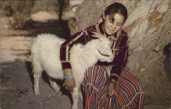 Navajo Maiden and Her Goat Postcard