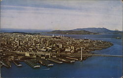 Aerial VIew of City and Golden Gate Postcard