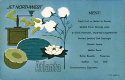 JET NORTHWEST ATLANTA Menu Postcard