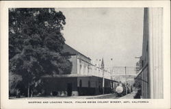 Italian Swiss Colony Winery - Shipping and Loading Track Postcard