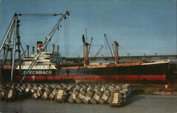 Port of Stockton - Cotton Loadingi California Postcard Postcard Postcard