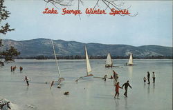 Lake George Winter Sports New York Postcard Postcard Postcard