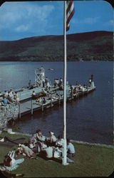 Pier and Promenade, Lake George in the Adirondacks Postcard