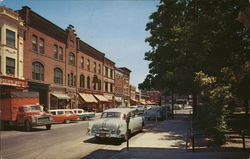 Part of the Business District and Park, Ballston Spa, New York Postcard