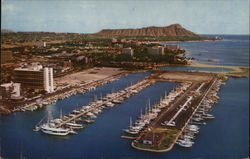 Honolulu Yacht Harbor Postcard