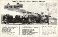 Locomotives - The Royal Scot, The Burlington Train, The Pride of the Prairies 1933 Chicago World Fair Postcard Postcard Postcard