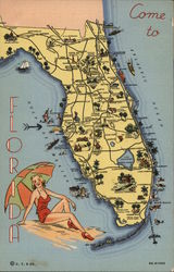 Map of Florida Postcard