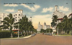 hotels along Collins Ave. Miami Beach, FL Postcard Postcard Postcard