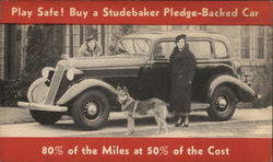 1934 or 1935 Studebaker - Pledge-Backed Car Postcard