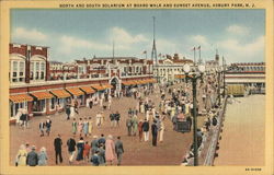 North and South Solarium at Board Walk and Sunset Avenue Asbury Park, NJ Postcard Postcard Postcard