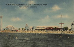 Pontchartrain Beach and Amusement Area Postcard