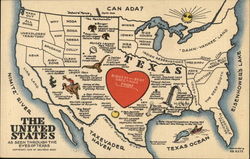 The United States as Seen Through the Eyes of Texas Postcard