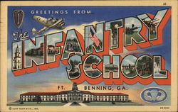 Greetings From The Infantry School Fort Benning, GA Postcard Postcard Postcard